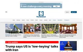The National homepage website preview