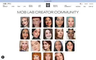 MOB Beauty homepage website preview