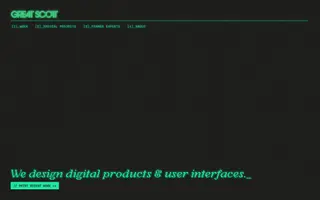 Great Scott homepage website preview