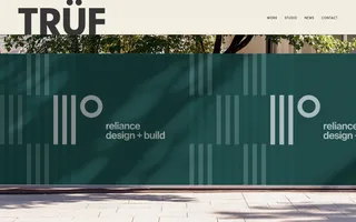 TRÜF homepage website preview