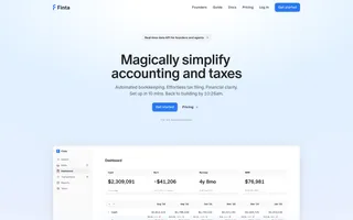 Finta homepage website preview