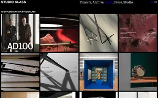 Studio Klass homepage website preview