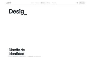 Atico³ homepage website preview