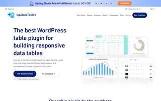 wpDataTables homepage website preview