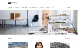 TU Wien Architektur + Raumplanung homepage website preview
