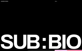 SUB:BIO Studios homepage website preview
