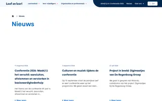 Leef en leer! homepage website preview