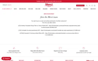 Merci homepage website preview