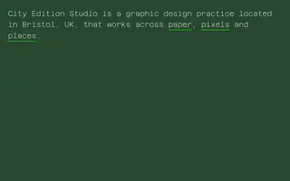 City Edition Studio homepage website preview