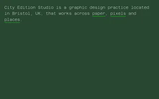 City Edition Studio homepage website preview