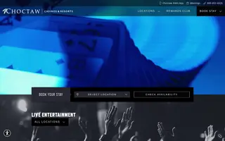 Choctaw Casinos & Resorts homepage website preview