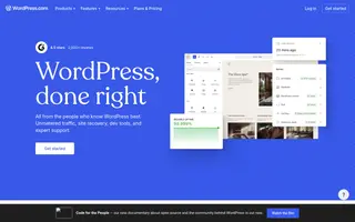 WordPress.com homepage website preview