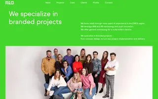 R&D homepage website preview