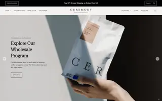 Ceremony Coffee Roasters homepage website preview