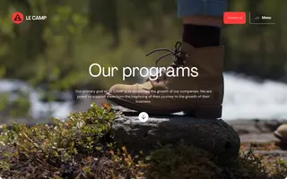 Le Camp homepage website preview