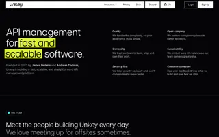 Unkey homepage website preview