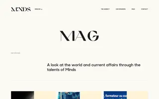 Minds homepage website preview