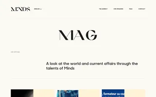 Minds homepage website preview
