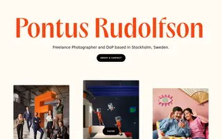 Pontus Rudolfson homepage website preview
