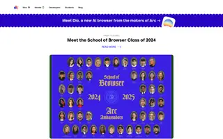 Arc Search homepage website preview