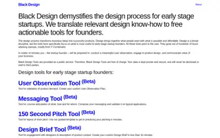Black Design homepage website preview
