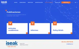 Iseak homepage website preview