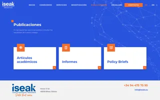 Iseak homepage website preview