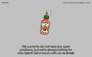 Antinomy Studio homepage website preview