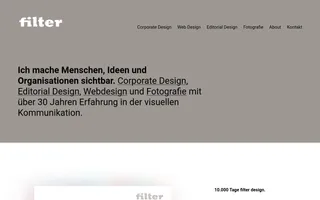 filter design homepage website preview