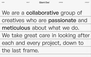 Giant Owl homepage website preview