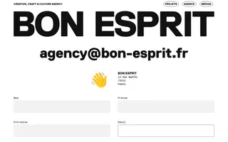 Bon Esprit homepage website preview