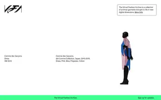 The Virtual Fashion Archive homepage website preview