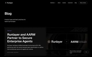 Runlayer homepage website preview