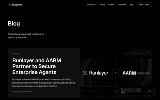 Runlayer homepage website preview