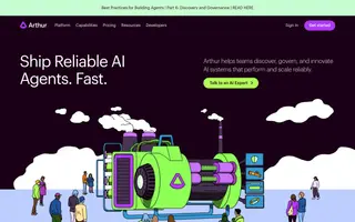 Arthur homepage website preview