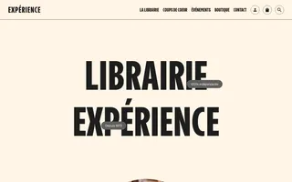 Librairie Expérience homepage website preview