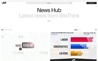 We Think homepage website preview