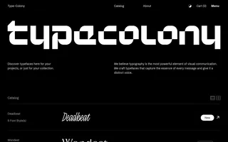 Type Colony homepage website preview