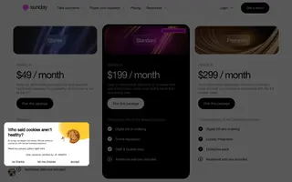 Sunday homepage website preview