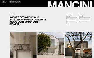 Mancini Made homepage website preview