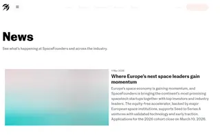 Space Founders homepage website preview