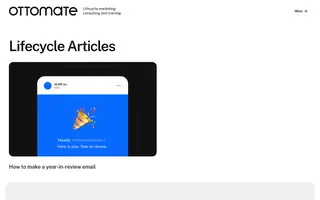Ottomate homepage website preview