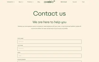 axabio homepage website preview