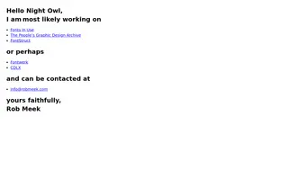 Rob Meek homepage website preview