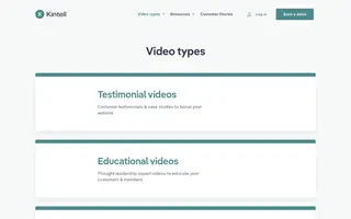 Kintell homepage website preview