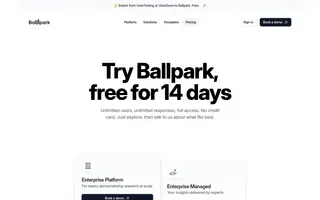 Ballpark homepage website preview