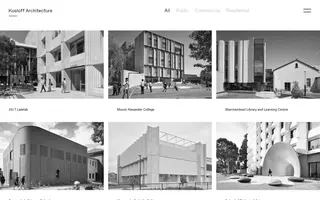 Kosloff Architecture homepage website preview