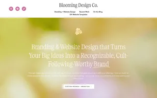 Blooming Design Co. homepage website preview