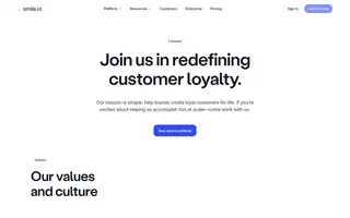 Smile.io homepage website preview