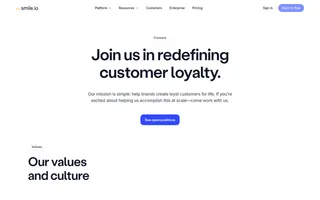 Smile.io homepage website preview